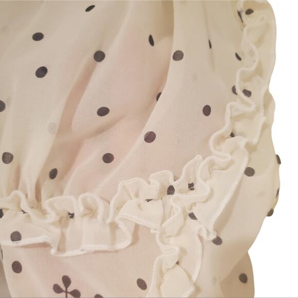 EUC Koche Collective White Polka-dot Frilly Ruffles Chiffon Dress French 40 US M - Picture 5 of 8